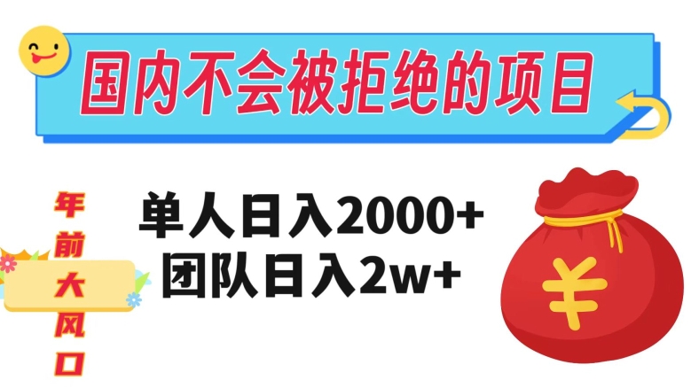 在国内不怕被拒绝的项目,单人日入2000,团队日入20000+【揭秘】-知乎者也