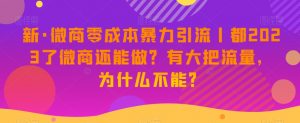 新·微商零成本暴力引流丨都2023了微商还能做?有大把流量,为什么不能?-知乎者也