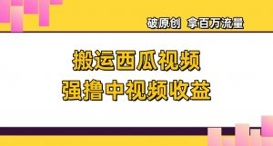 搬运西瓜视频强撸中视频收益，日赚600+破原创，拿百万流量【揭秘】-知乎者也