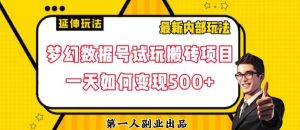 数据号回归玩法游戏试玩搬砖项目再创日入500+【揭秘】-知乎者也