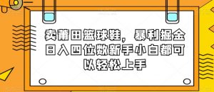 卖莆田篮球鞋，暴利掘金日入四位数新手小白都可以轻松上手【揭秘】-知乎者也
