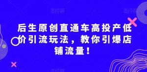 后生原创直通车高投产低价引流玩法，教你引爆店铺流量！-知乎者也