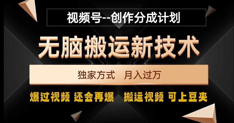 视频号无脑搬运新技术,破原创壕流量,独家方式,爆过视频,还会再爆【揭秘】-知乎者也