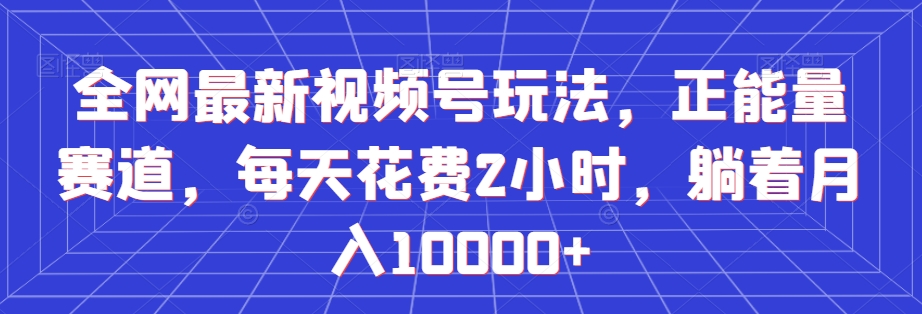 全网最新视频号玩法，正能量赛道，每天花费2小时，躺着月入10000+【揭秘】-知乎者也