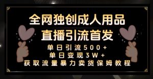 全网独创真人主播+无人直播单日引流500+，橙人用品暴力卖货单日变现3W+保姆似教学2.0【揭秘】-知乎者也