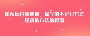 淘系运营核心课,你学的不是只方法是创造方法的根源-知乎者也
