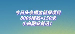 今日头条掘金低保项目，8000播放=150米，小白副业首选【揭秘】-知乎者也