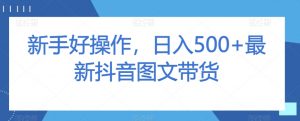 新手好操作，日入500+最新抖音图文带货【揭秘】-知乎者也