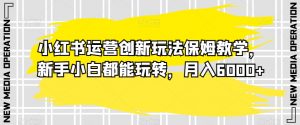 小红书运营创新玩法保姆教学，新手小白都能玩转，月入6000+【揭秘】-知乎者也