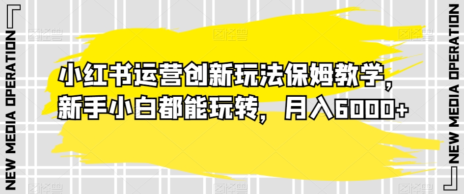 小红书运营创新玩法保姆教学，新手小白都能玩转，月入6000+【揭秘】-知乎者也