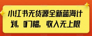 小红书无货源全新蓝海计划，0门槛，收入无上限【揭秘】-知乎者也