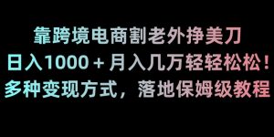 靠跨境电商割老外挣美刀,日入1000+月入几万轻轻松松!多种变现方式,落地保姆级教程【揭秘】-知乎者也
