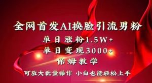全网首发Ai换脸引流男粉,单日涨粉1.5w+,单日变现3000+,小白也能轻松上手拿结果【揭秘】-知乎者也