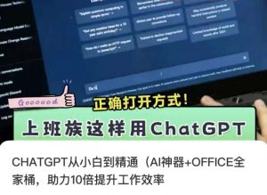 CHATGPT从小白到精通,AI神器+OFFICE全家桶,助力10倍提升工作效率-知乎者也