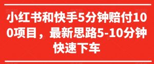 小红书和快手5分钟赔付100项目，最新思路5-10分钟快速下车【仅揭秘】-知乎者也