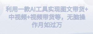 利用一款AI工具实现图文带货+中视频+视频带货等,无脑操作月如过万【揭秘】-知乎者也