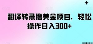 翻译转录撸美金项目，轻松操作日入300+【揭秘】-知乎者也