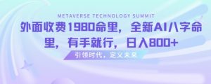 外面收费1980命里,全新AI八字命里,有手就行,日入800+【揭秘】-知乎者也
