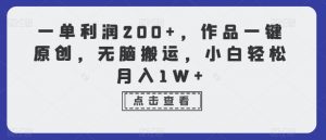 一单利润200+，作品一键原创，无脑搬运，小白轻松月入1W+【揭秘】-知乎者也
