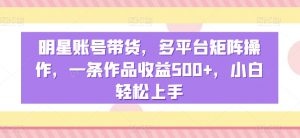 明星账号带货，多平台矩阵操作，一条作品收益500+，小白轻松上手【揭秘】-知乎者也