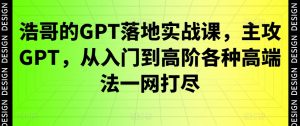 浩哥的GPT落地实战课,主攻GPT,从入门到高阶各种高端法一网打尽-知乎者也