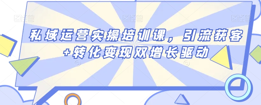 私域运营实操培训课,引流获客+转化变现双增长驱动-知乎者也