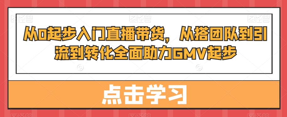 从0起步入门直播带货,从搭团队到引流到转化全面助力GMV起步-知乎者也