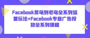 Facebook菜鸟到老鸟全系列运营玩法+Facebook专业广告投放全系列课程-知乎者也