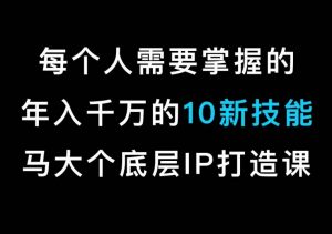 马大个的IP底层逻辑课,每个人需要掌握的年入千万的10新技能,约会底层IP打造方法!-知乎者也