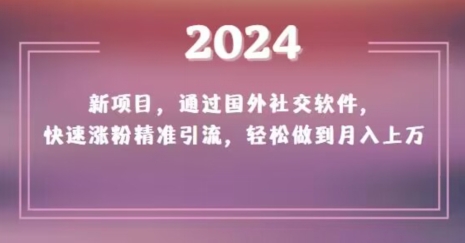 2024新项目,通过国外社交软件,快速涨粉精准引流,轻松做到月入上万【揭秘】-知乎者也