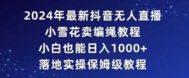 2024年抖音最新无人直播小雪花卖编绳项目，小白也能日入1000+落地实操保姆级教程【揭秘】-知乎者也