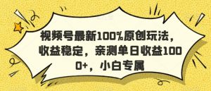 视频号最新100%原创玩法，收益稳定，亲测单日收益1000+，小白专属【揭秘】-知乎者也