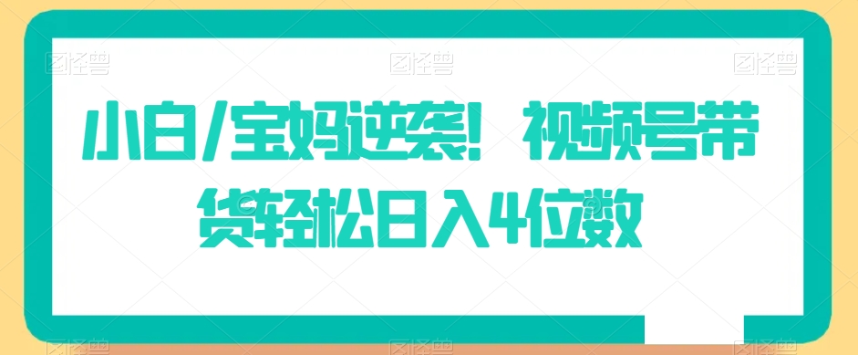 小白/宝妈逆袭!视频号带货轻松日入4位数【揭秘】-知乎者也
