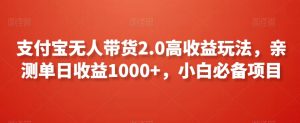 支付宝无人带货2.0高收益玩法，亲测单日收益1000+，小白必备项目【揭秘】-知乎者也