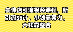 实体店引流视频课程,新引流36计,小钱靠努力,大钱靠整合-知乎者也