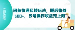 闲鱼快递私域玩法，睡后收益500+，多号操作收益无上限【揭秘】-知乎者也