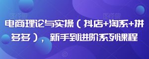 电商理论与实操(抖店+淘系+拼多多),新手到进阶系列课程-知乎者也