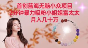 首创蓝海无脑小众项目，2分钟暴力吸粉小姐姐富太太，月入几十万【揭秘】-知乎者也