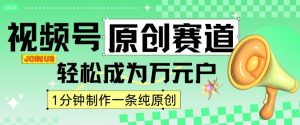 2024视频号最新原创赛道,1分钟一条原创作品,日入4位数轻轻松松-知乎者也