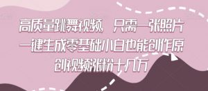 高质量跳舞视频，只需一张照片一键生成零基础小白也能创作原创视频涨粉十几万【揭秘】-知乎者也