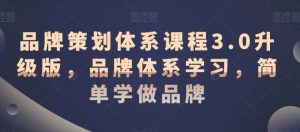 品牌策划体系课程3.0升级版,品牌体系学习,简单学做品牌-知乎者也