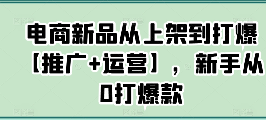 电商新品从上架到打爆【推广+运营】,新手从0打爆款-知乎者也