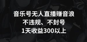 音乐号无人直播赚音浪，不违规、不封号，1天收益300+【揭秘】-知乎者也