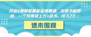 抖音&视频号最新蓝海赛道，治愈书籍带货，一个月带货上万+本书，月入2万＋【揭秘】-知乎者也