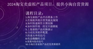 2024淘宝卖虚拟产品项目，提供小淘自营货源-知乎者也