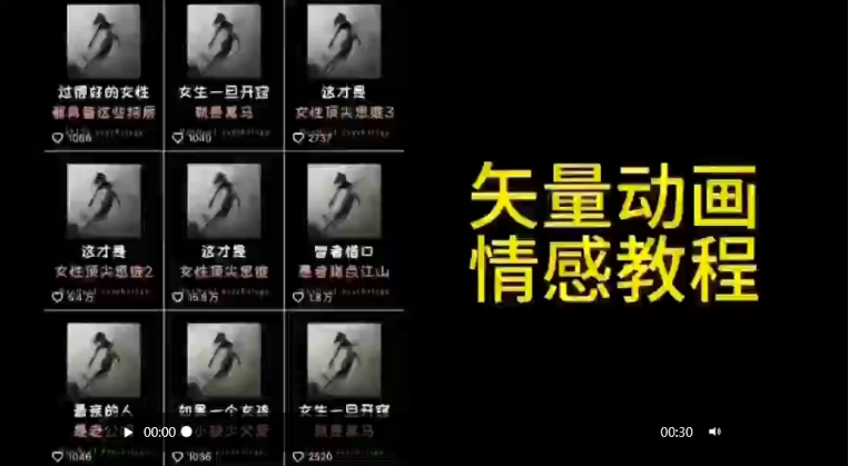 矢量动画情感教程:高点赞涨粉,适合情感、思维、创业教育等赛道-知乎者也