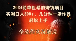 2024简单粗暴的赚钱项目,实测日入300+,几分钟一条作品,轻松上手【揭秘】-知乎者也