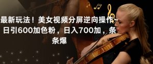 最新玩法!美女视频分屏逆向操作~日引600加色粉,日入700加,条条爆【揭秘】-知乎者也