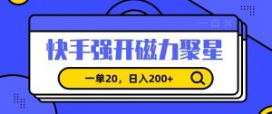 信息差赚钱项目，快手强开磁力聚星，一单20，日入200+【揭秘】-知乎者也