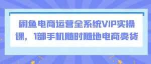 闲鱼电商运营全系统VIP实操课,1部手机随时随地电商卖货-知乎者也